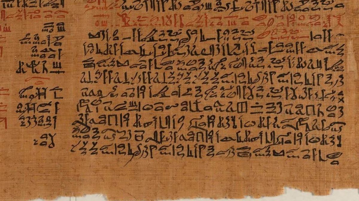 zur Vergrößerungsansicht des Bildes: Scan einer Papyrusseite